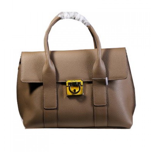 Borsa tote media Ferragamo Pelle di vitello 21D941 Cachi