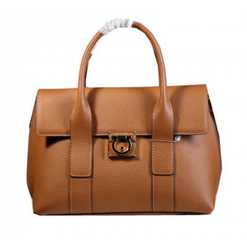 Borsa tote media Ferragamo Pelle di vitello 21D941 Grano