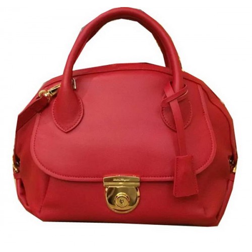 Borsa Tote media Ferragamo Pelle di vitello SF0612 Rossa