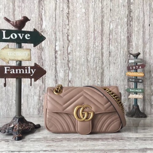 Borsa Gucci GG Marmont matelasse Mini 446744 Albicocca