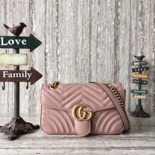 Borsa Mini Gucci GG Marmont matelasse 446744 Rosa