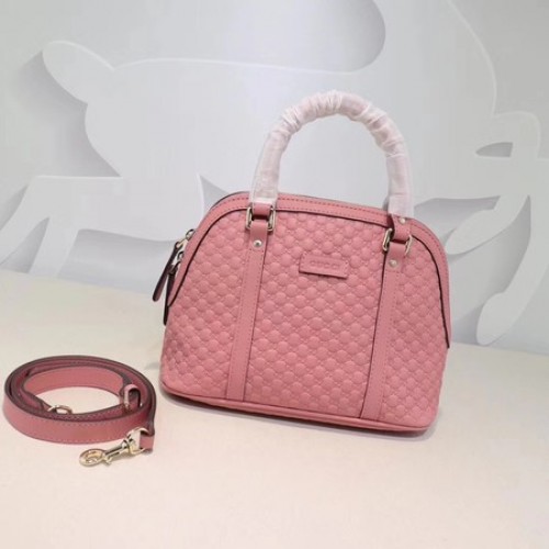 Borsa con manico superiore in pelle Gucci Signature 449654 Rosa