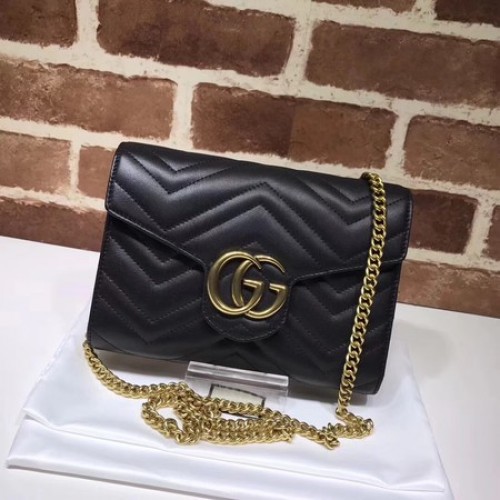 Borsa mini Gucci GG Marmont Matelasse 474575 nera