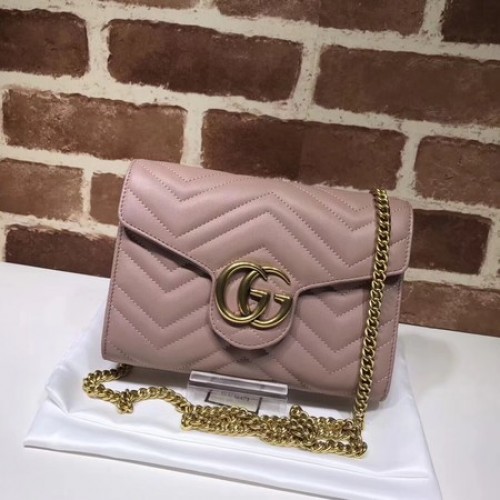 Borsa mini Gucci GG Marmont Matelasse 474575 Rosa