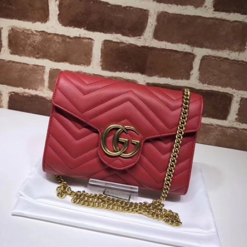 Borsa mini Gucci GG Marmont Matelasse 474575 Rossa