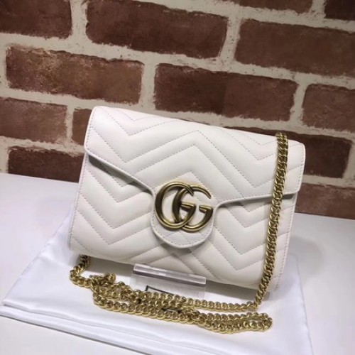 Borsa mini Gucci GG Marmont Matelasse 474575 bianca
