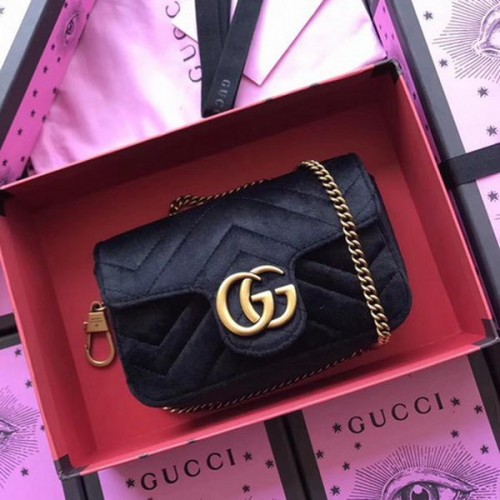 Borsa Gucci GG Marmont Velvet Super Mini 476433 Nera