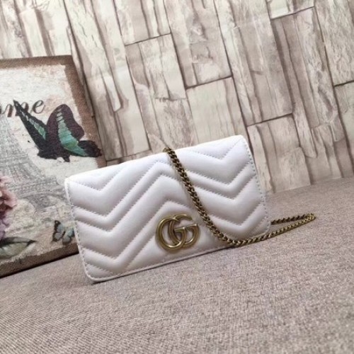 Borsa Mini Gucci GG Marmont 488426 Bianca