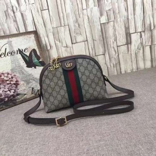 Borsa a tracolla piccola Gucci Ophidia 499621 marrone