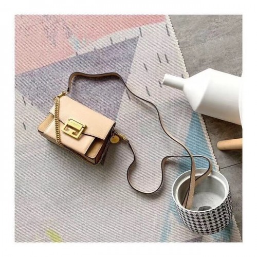 Mini borsa a tracolla GIVENCHY GV3 in pelle e camoscio 1116 albicocca