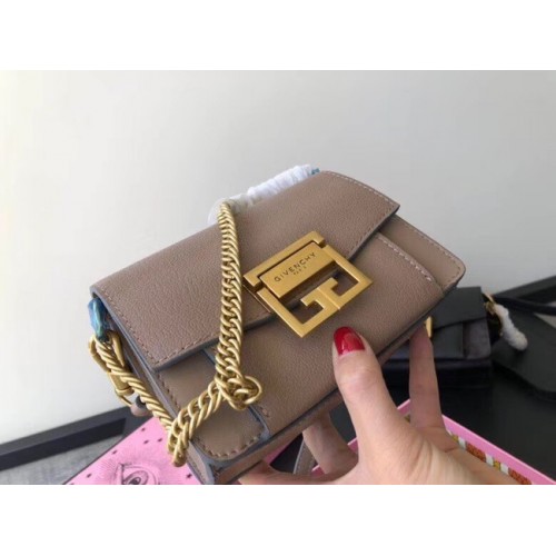 Mini borsa a spalla GIVENCHY GV3 in pelle e camoscio 1116 marrone