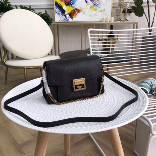 Borsa a spalla GIVENCHY GV3 in pelle e camoscio 9333 nera