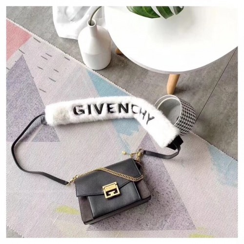 Borsa a spalla GIVENCHY GV3 in pelle e camoscio 9989 nera