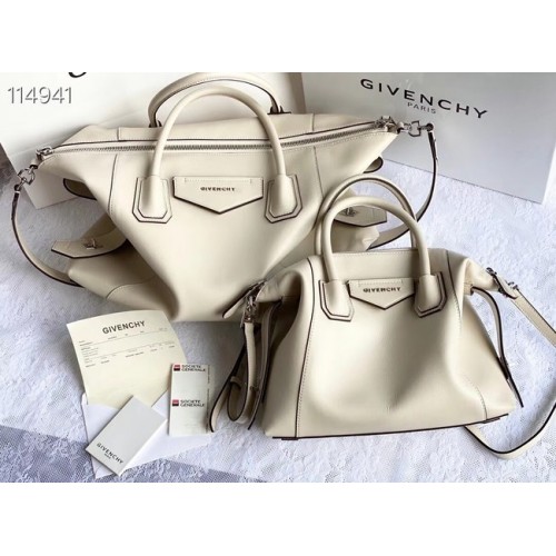 Borsa a tracolla in pelle originale GIVENCHY 63188 bianco sporco