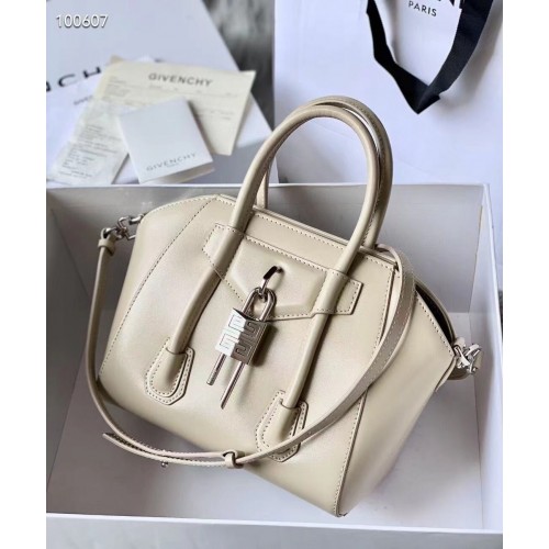 Givenchy Borsa Antigona piccola in pelle di vitello granulata originale BB0512 bianco sporco