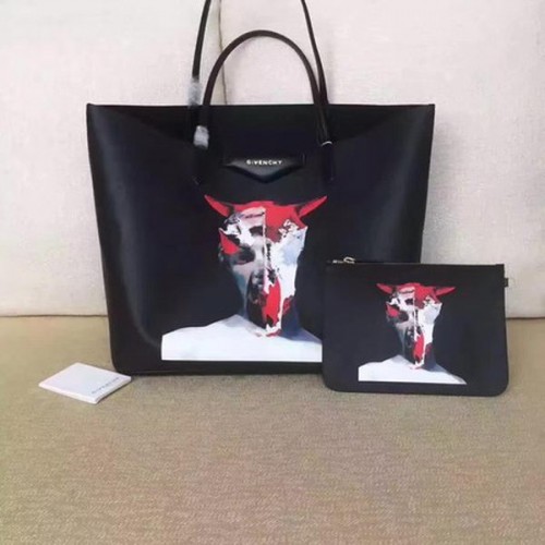 Borsa shopper grande con stampa Givenchy G6598E nera