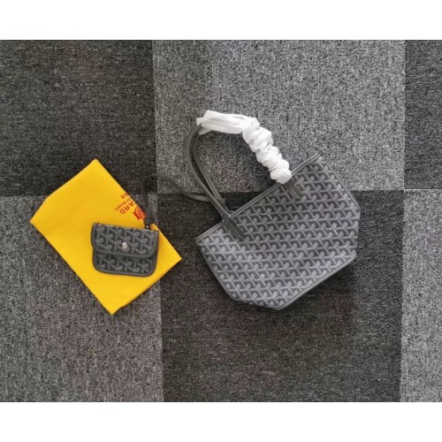 Borsa tote mini in pelle di vitello Goyard 6782 grigia