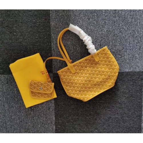 Mini borsa tote in pelle di vitello Goyard 6782 gialla