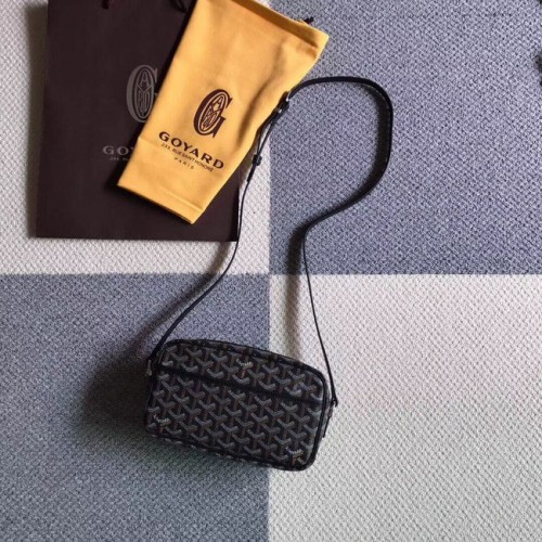 Borsa a tracolla in pelle di vitello Goyard 6788 nera