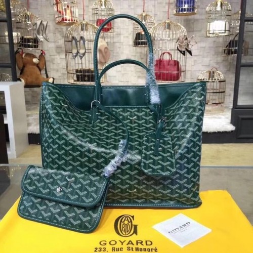 Borsa tote in pelle di vitello Goyard 20208 verde