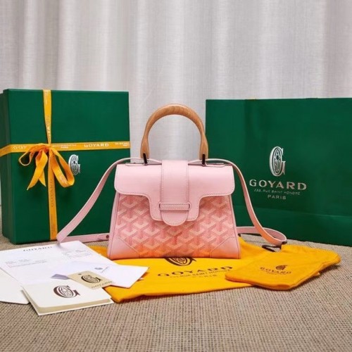Borsa tote mini saigon in pelle di vitello Goyard 9955 rosa