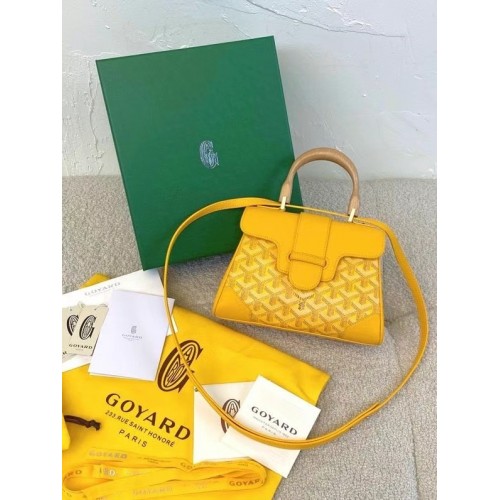 Borsa tote mini saigon in pelle di vitello Goyard 9955 gialla
