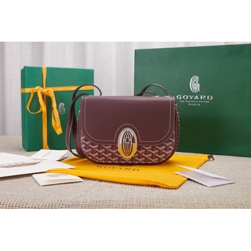 Borsa a tracolla in pelle di vitello Goyard 9967 bordeaux