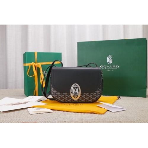 Borsa a tracolla in pelle di vitello Goyard 9967 nera