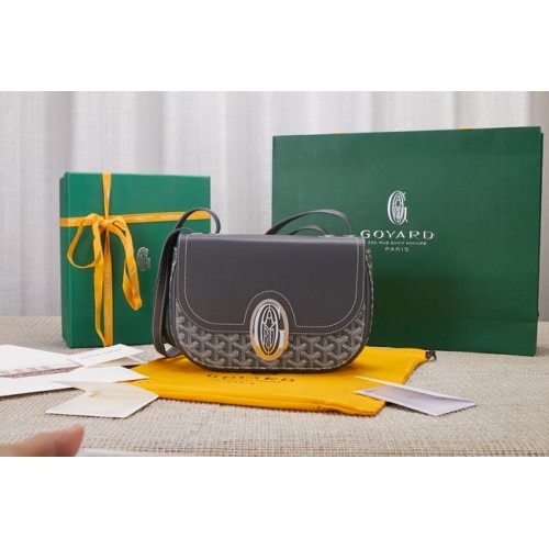 Borsa a tracolla in pelle di vitello Goyard 9967 grigia