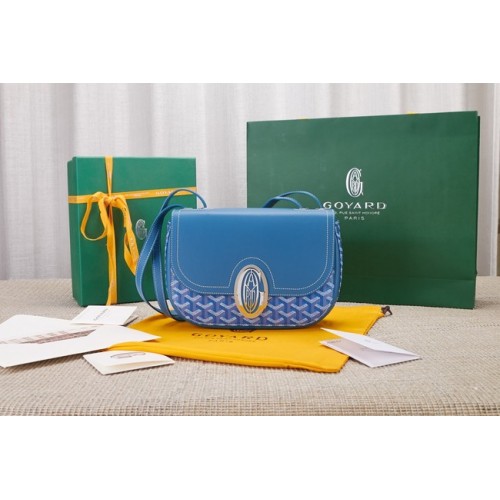 Borsa a tracolla in pelle di vitello Goyard 9967 celeste