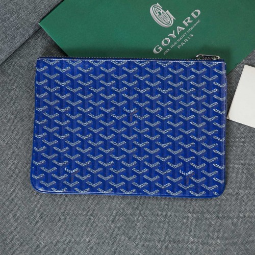 Pochette in pelle di vitello Goyard Y Doodling 5987 blu