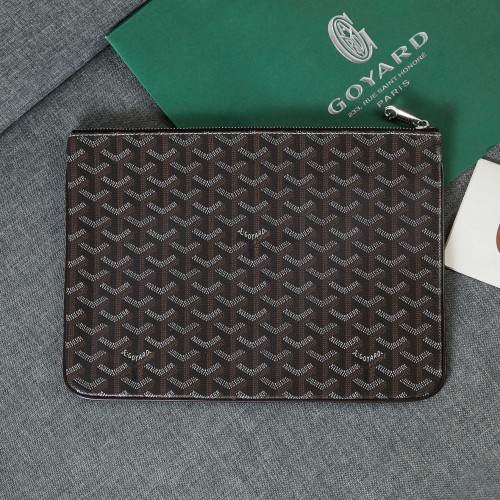 Pochette in pelle di vitello Goyard Y Doodling 5987 grigia