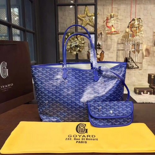 Borsa tote in pelle di vitello Goyard Y Doodling 36987 blu