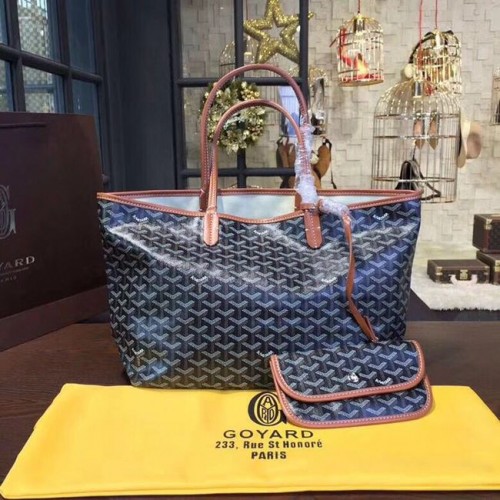 Borsa tote in pelle di vitello Goyard Y Doodling 36987 blu scuro
