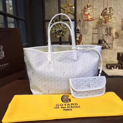 Borsa tote in pelle di vitello Goyard Y Doodling 36987 grigio chiaro
