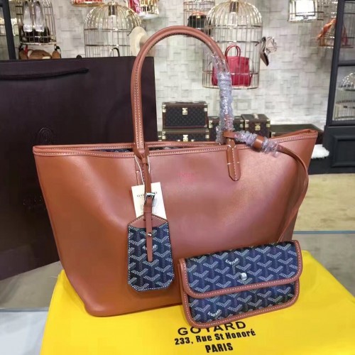 Borsa tote in pelle di vitello Goyard Y Doodling 7901 marrone