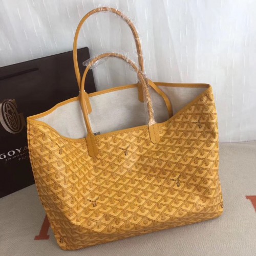 Borsa tote in pelle di vitello Goyard Y Doodling 7902 gialla