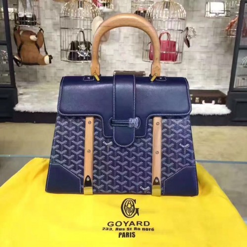 Borsa tote in pelle di vitello Goyard Y Doodling 9956 blu