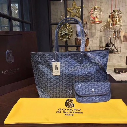 Borsa tote in pelle di vitello Goyard Y Doodling A36987 blu