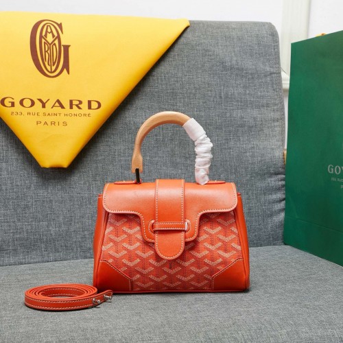 Borsa tote in pelle di vitello Goyard Y Doodling 99588 arancione