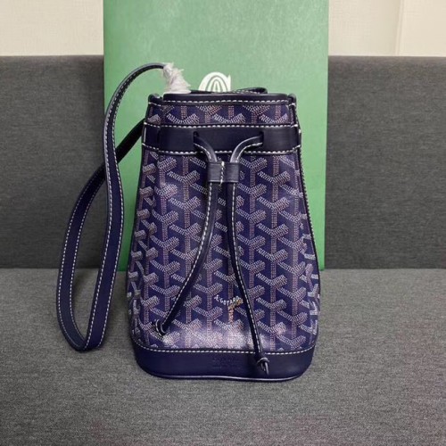Borsa con coulisse Goyard petit flot G6959 Blu reale