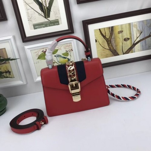 Mini Borsa Gucci Sylvie Lather 470270 Rossa
