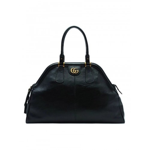 Borsa con manico superiore in pelle di vitello Gucci 501015 nera