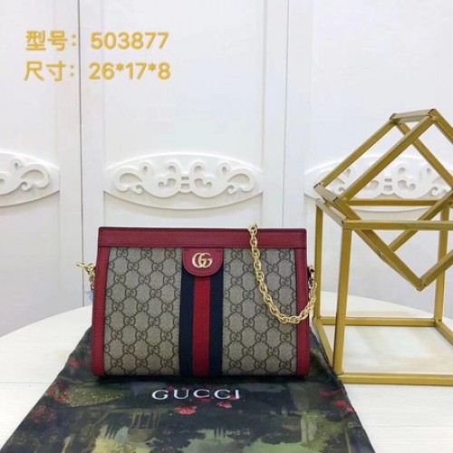 Borsa a tracolla piccola Gucci Ophidia GG 503877 rossa
