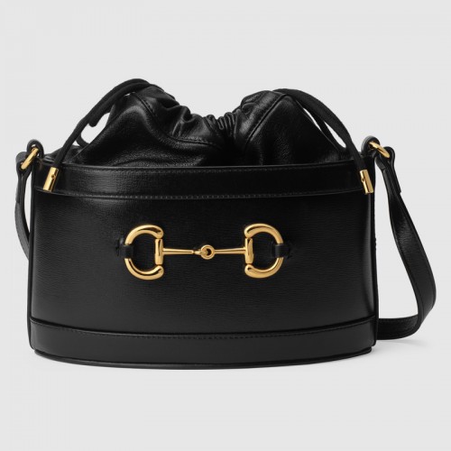 Borsa a secchiello Gucci 1955 Horsebit 602118 nera