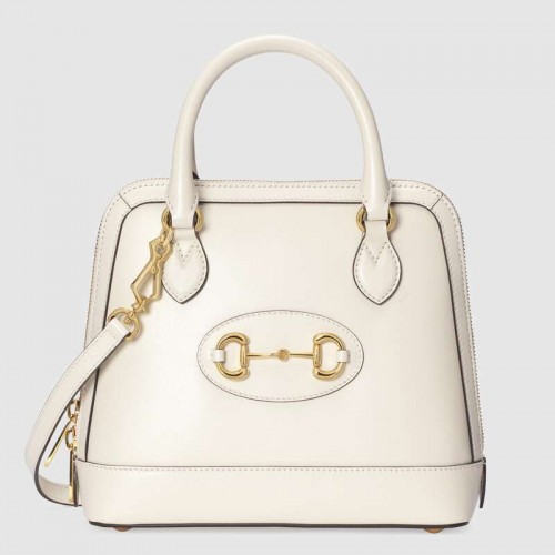 Borsa Gucci 1955 Horsebit piccola con manico superiore 621220 Bianco