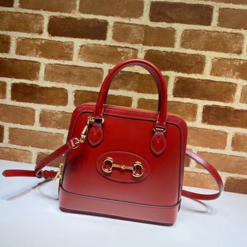 Borsa Gucci 1955 Horsebit piccola con manico superiore 621220 rossa