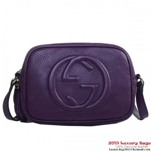 Gucci 308364 Soho Borsa da discoteca in pelle viola