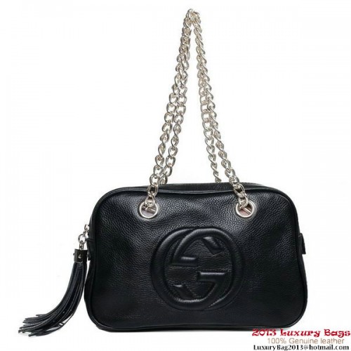 Borsa a tracolla Gucci 308983 A7M0G 1000 Soho nera