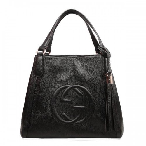 Gucci 336751 Borsa a tracolla in pelle nera Soho